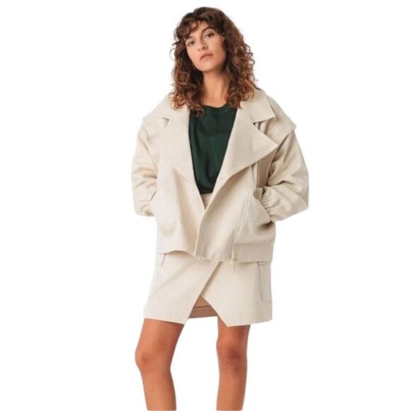NWT SKFK Maren Cream Convertible Biker Jacket | Vest Medium Reg. $279 - Picture 3 of 16